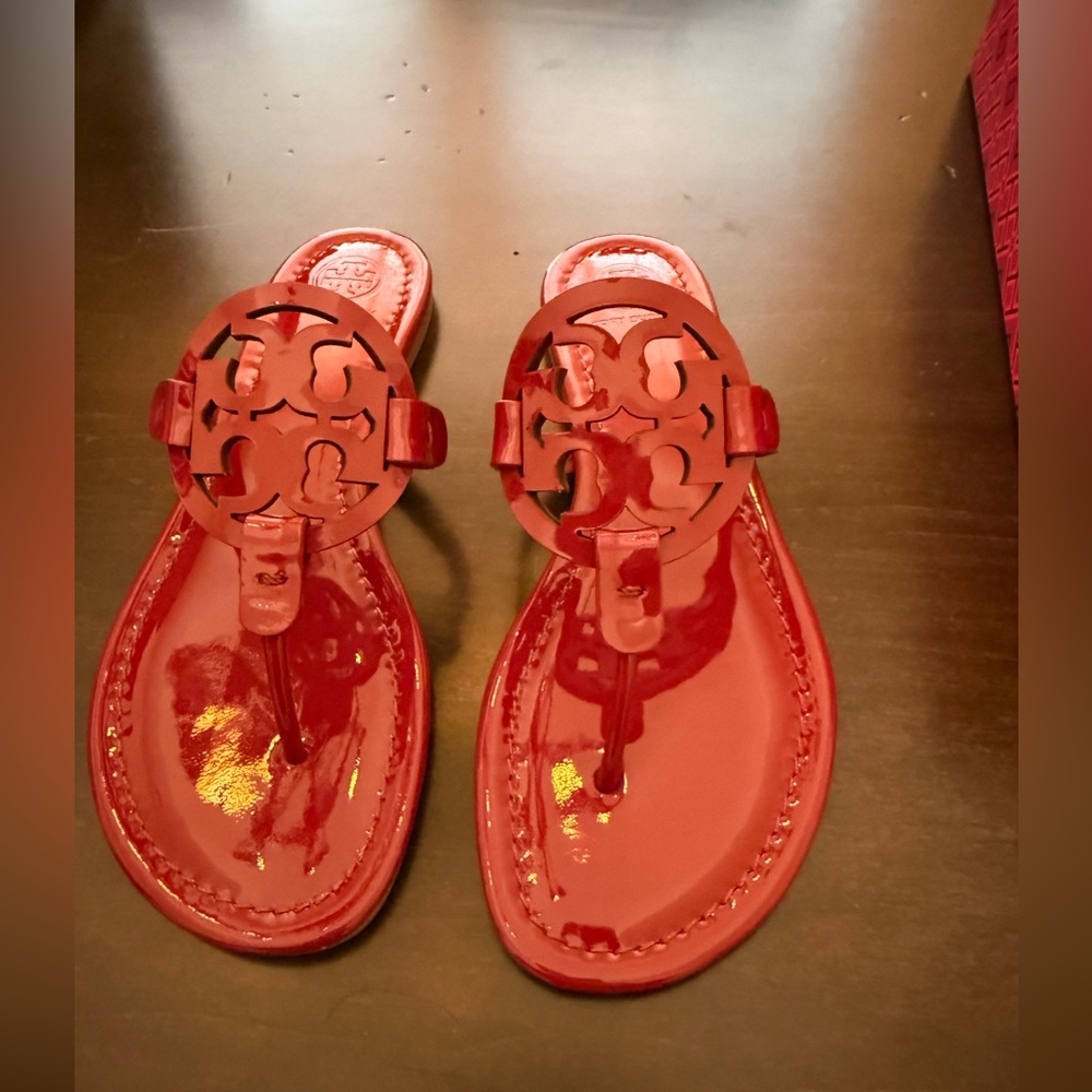Tory Burch Dark Redstone Miller Patent  Sandals